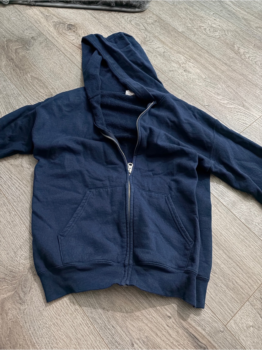 Navy Zip-Up Hoodie Jacket